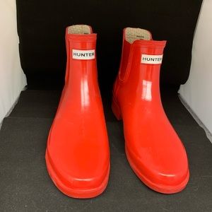 Red Hunter Ankle Rain Boots